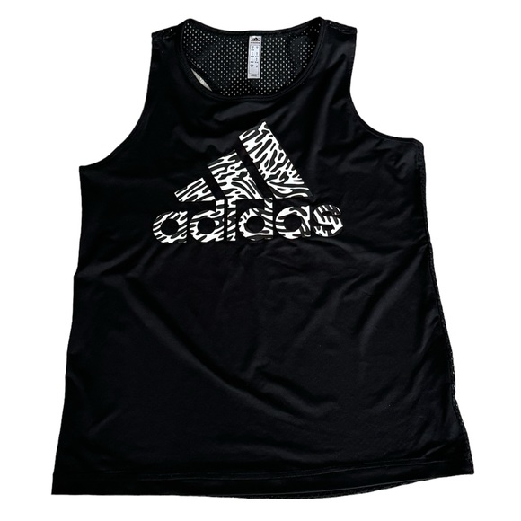 Black Tank Top by Adidas - zebra print back vent - Picture 5 of 5